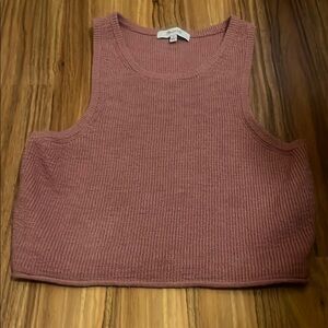 Madewell Pink Ribbed Crop Tank Top